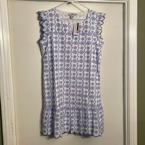 Vineyard Vines Blue and White Floral print casual summer dress. New with tags.